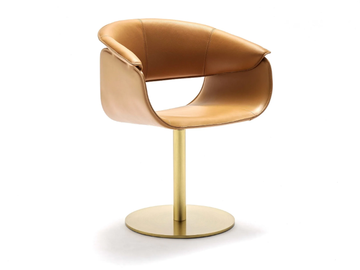 AIRLUX - Swivel leather chair with armrests by Fasem - view 2