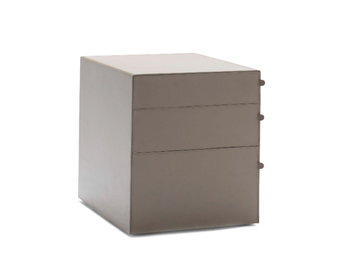 ALA - Tanned leather office drawer unit with castors by Fasem - view 3