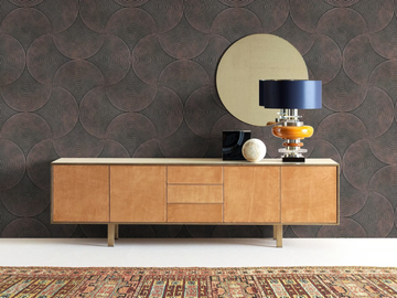 ALIANTE - Tanned leather sideboard with doors by Fasem - view 3