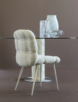 AVION - Upholstered bouclé fabric chair by Fasem - view 3
