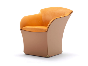 BONA - Upholstered leather easy chair by Fasem - view 2