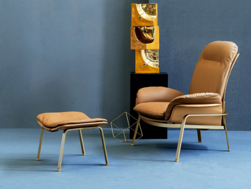 ELECTA RELAX - Tanned leather footstool by Fasem - view 3