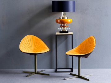 FIORILE PLISSÉ - With 4-spoke base leather chair by Fasem - view 3