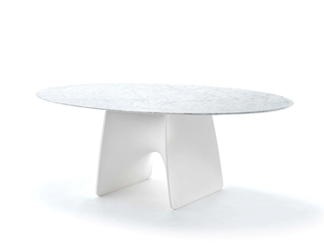 LUX - Round Carrara marble dining table by Fasem - view 2