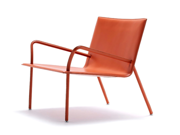 LYS - Tanned leather easy chair with armrests by Fasem - view 2