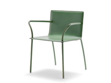 LYS - Tanned leather chair with armrests by Fasem - view 2