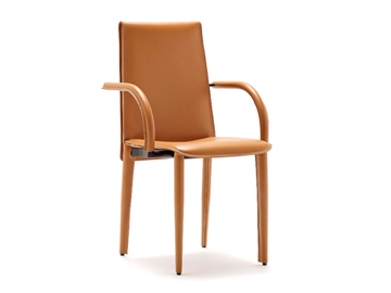 RELAIX - Tanned leather chair with armrests by Fasem - view 2