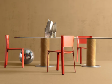 ROLLING - Oval glass dining table by Fasem - view 3
