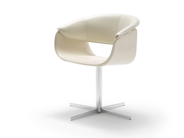 AIRLUX - With 4-spoke base leather chair with armrests by Fasem - view 2