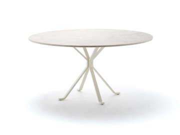 CRAB - Round glass and steel dining table by Fasem - view 2