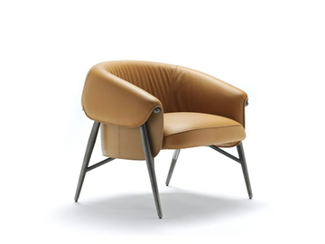 MONTGOMERY - Tanned leather armchair with armrests by Fasem - view 3