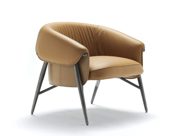 MONTGOMERY - Tanned leather armchair with armrests by Fasem - view 2