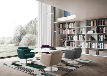TUBES - Upholstered fabric armchair with armrests by Felis - view 3