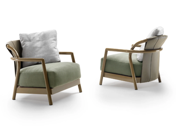 ALISON OUTDOOR - Fabric garden armchair with removable cover with armrests by Flexform - view 3