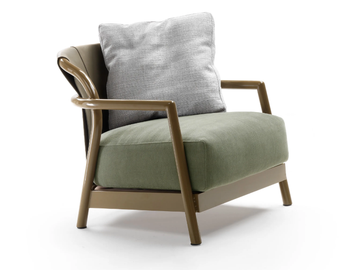 ALISON OUTDOOR - Fabric garden armchair with removable cover with armrests by Flexform - view 2