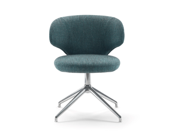 SUSANNE - Swivel 4 spokes-based fabric small armchair by Flexform - view 3