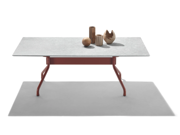 ACADEMY - Stainless steel garden table with stone top by Flexform - view 3