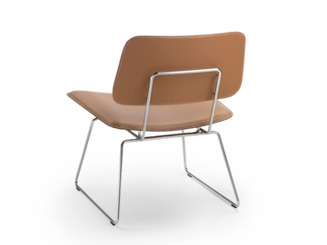 ECHOES S.H. - Sled base tanned leather easy chair by Flexform - view 3