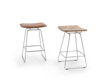 ECHOES S.H. - High tanned leather stool with footrest by Flexform - view 3