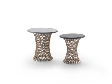 OASIS - Round stainless steel and PVC garden side table by Flexform - view 2