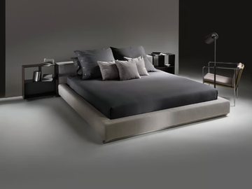 GROUNDPIECE - Fabric double bed with removable cover by Flexform - view 3