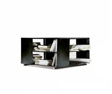 GROUNDPIECE - Metal and leather coffee table with storage space by Flexform - view 3