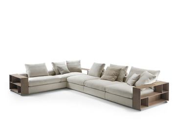 GROUNDPIECE - Sectional fabric sofa with storage space by Flexform - view 2