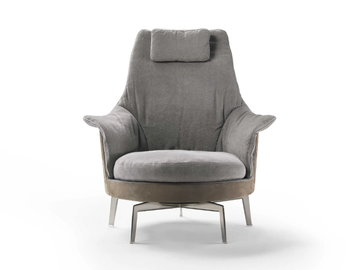 GUSCIOALTO LIGHT - Swivel fabric armchair high-back by Flexform - view 3