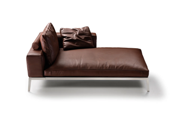 LIFESTEEL - Tanned leather day bed with removable cover by Flexform - view 3