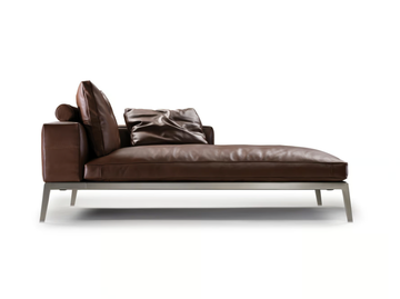LIFESTEEL - Tanned leather day bed with removable cover by Flexform - view 2