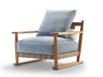 MERIGGIO - Iroko garden armchair with armrests by Flexform - view 3