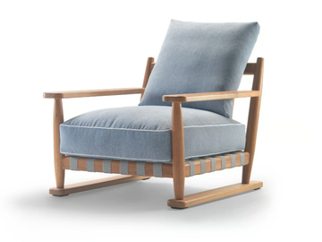MERIGGIO - Iroko garden armchair with armrests by Flexform - view 2