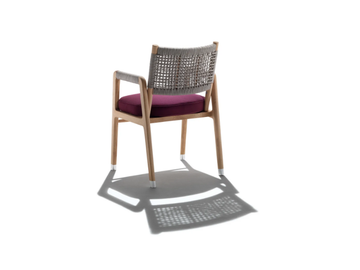ORTIGIA OUTDOOR - Solid wood chair with armrests by Flexform - view 3