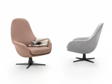 SVEVA SOFT - Swivel fabric armchair with armrests by Flexform - view 3