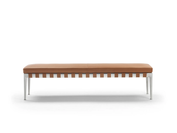 GREGORY - Upholstered tanned leather bench by Flexform - view 3