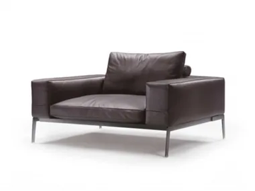 LIFESTEEL - Leather armchair with removable cover with armrests by Flexform - view 2