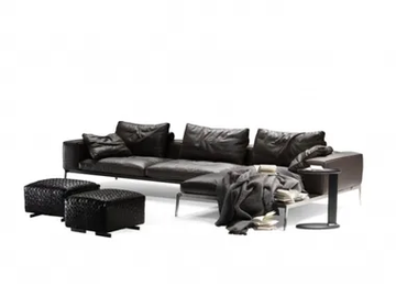 LIFESTEEL - 3 seater sectional leather sofa by Flexform - view 2