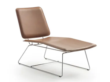 ECHOES S.H. - Tanned leather chaise longue by Flexform - view 2