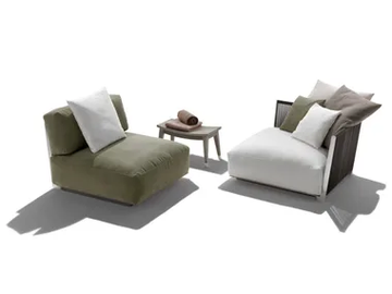 VULCANO OUTDOOR - Fabric garden armchair with removable cover by Flexform - view 2