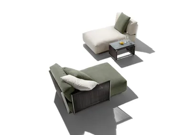 VULCANO OUTDOOR - Upholstered fabric Garden daybed by Flexform - view 2