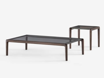 GAUDÍ - Wood and glass side table by Flou - view 2