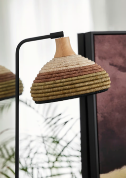 GRASS - LED abacá table lamp with fixed arm by Forestier - view 3