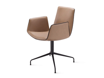 AMELIE ARMCHAIR - Leather chair with 4-spoke base with armrests by Freifrau - view 2
