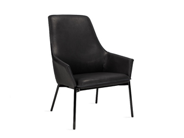 GRACE LOUNGE CHAIR HIGH - Upholstered leather easy chair with armrests by Freifrau - view 3