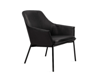 GRACE LOUNGE CHAIR LOW - Upholstered leather easy chair with armrests by Freifrau - view 2