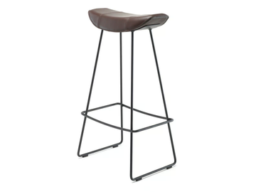 KYA BARSTOOL WIRE FRAME - Leather barstool with footrest by Freifrau - view 2