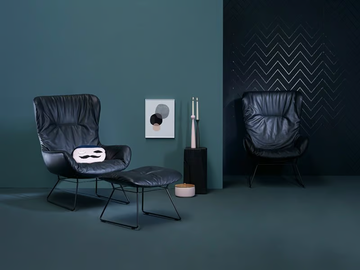 LEYA WINGBACK CHAIR - Sled base fabric armchair with armrests by Freifrau - view 3