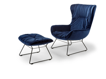 LEYA WINGBACK CHAIR - Sled base fabric armchair with armrests by Freifrau - view 2
