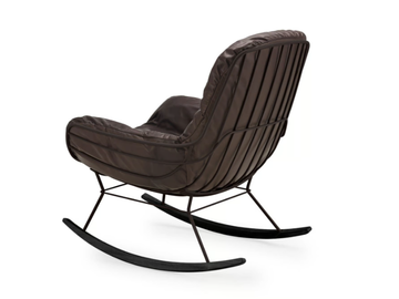 LEYASOL ROCKING LOUNGE - Rocking upholstered leather armchair with armrests by Freifrau - view 3
