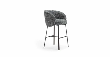 HUG - Upholstered high fabric stool with footrest by Frigerio - view 3